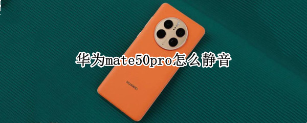 华为mate50pro在哪里设置静音 设置静音方法介绍