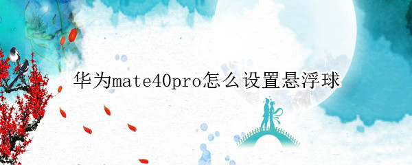 华为mate40pro如何设置悬浮球 mate40pro设置悬浮球方法介绍