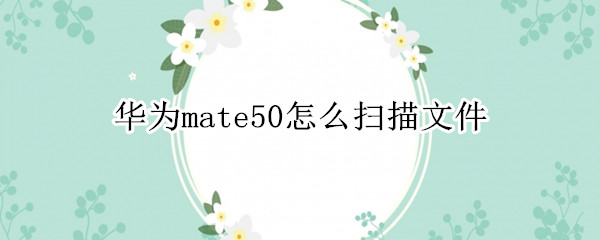 华为mate50相机如何扫描文档 mate50相机扫描文件方法分享