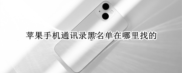 苹果13如何查找通讯录黑名单 查找通讯录黑名单方法分享